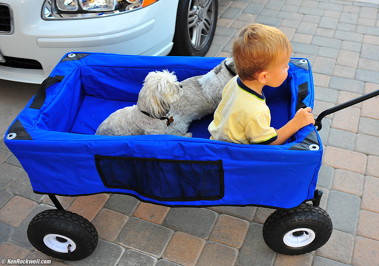 Megan in Wagon with RYan