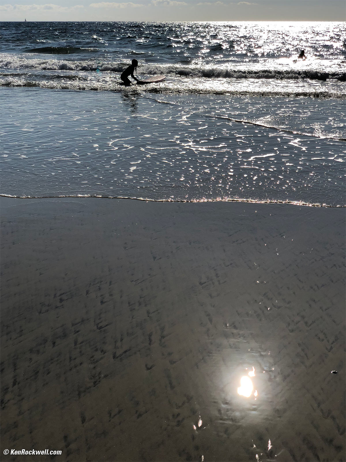 Boarder in the waves
