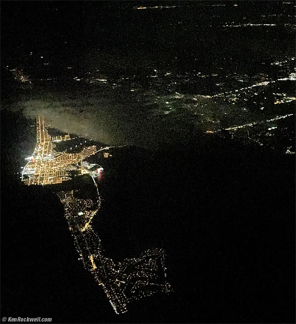 From airplane at night