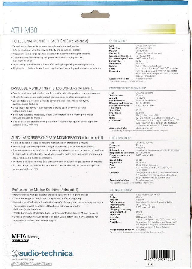 Audio-Technica ATH-M50 box