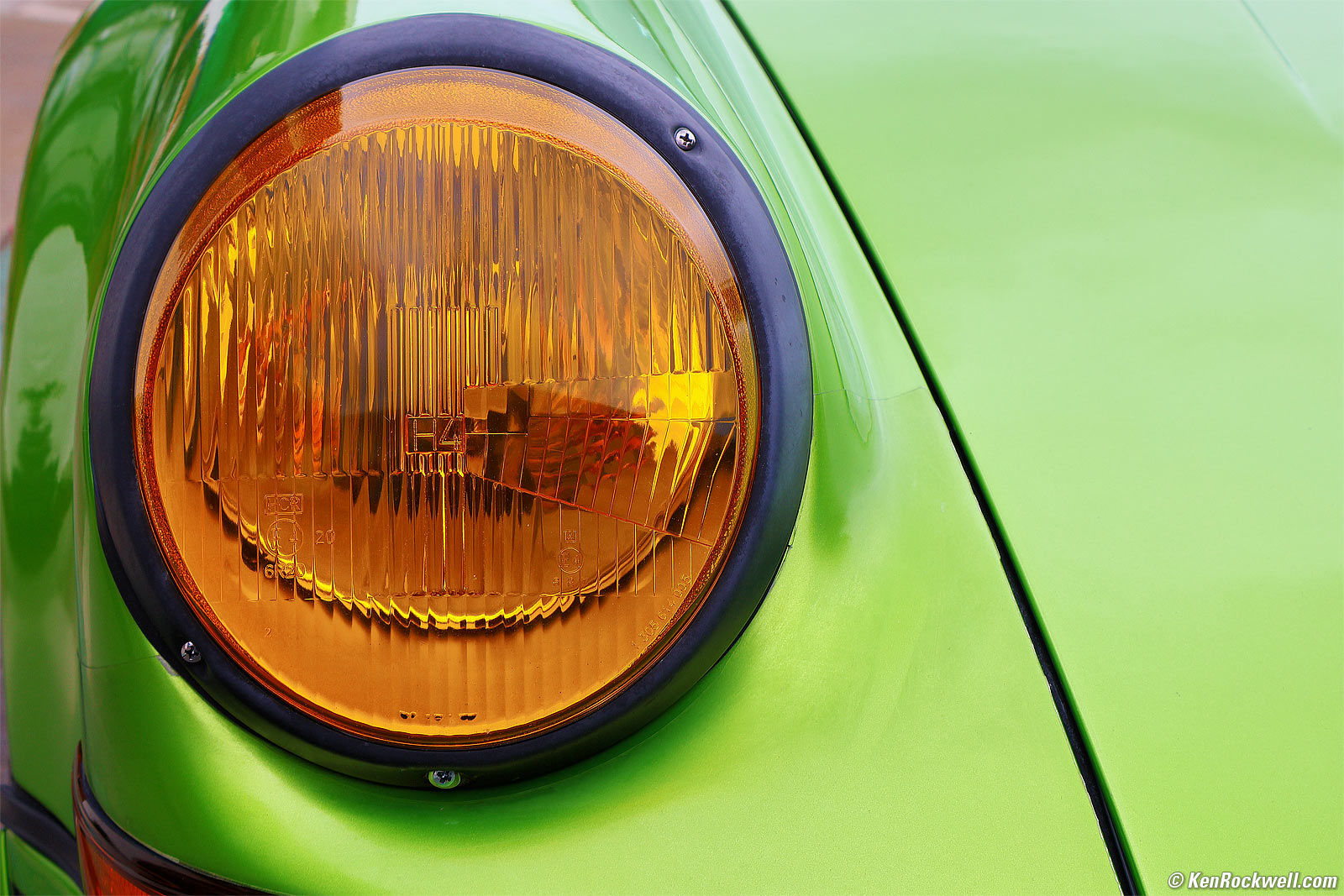 Yellow Porsche H4 Headlight