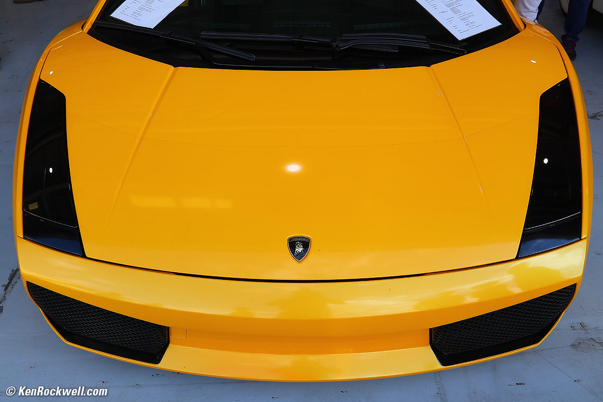 Yellow Lamborghini hood