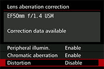 Canon 7D Mk II distortion correction