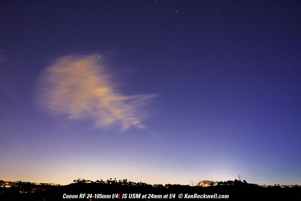 Canon RF 24-105mm Coma performance