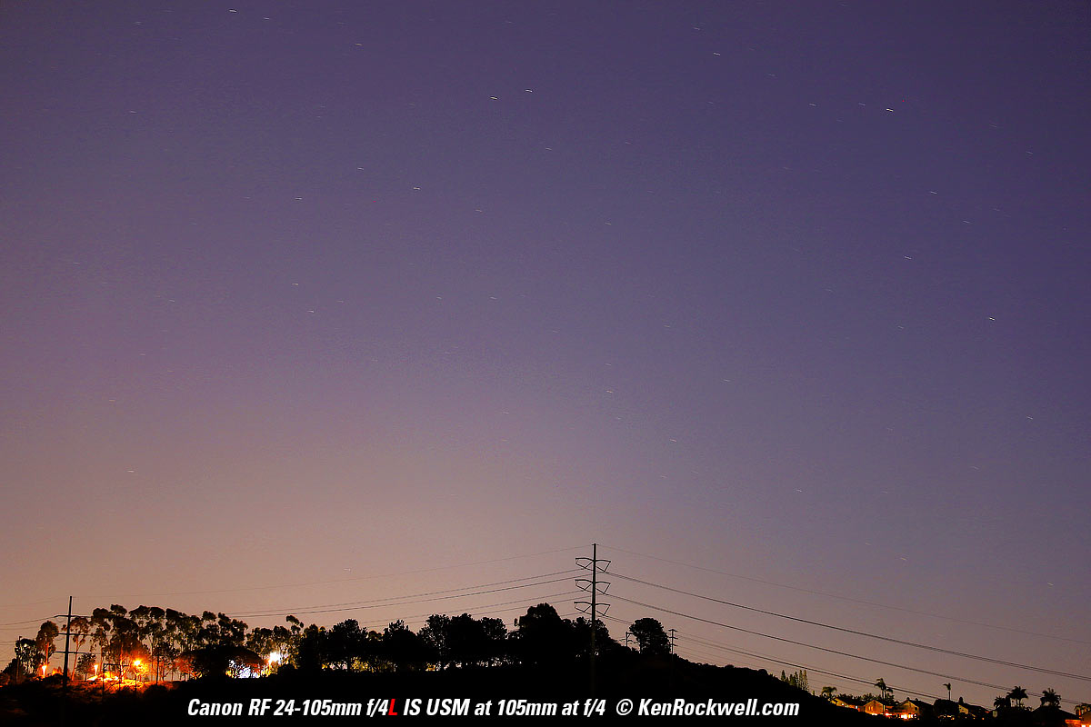 Canon RF 24-105mm Coma performance