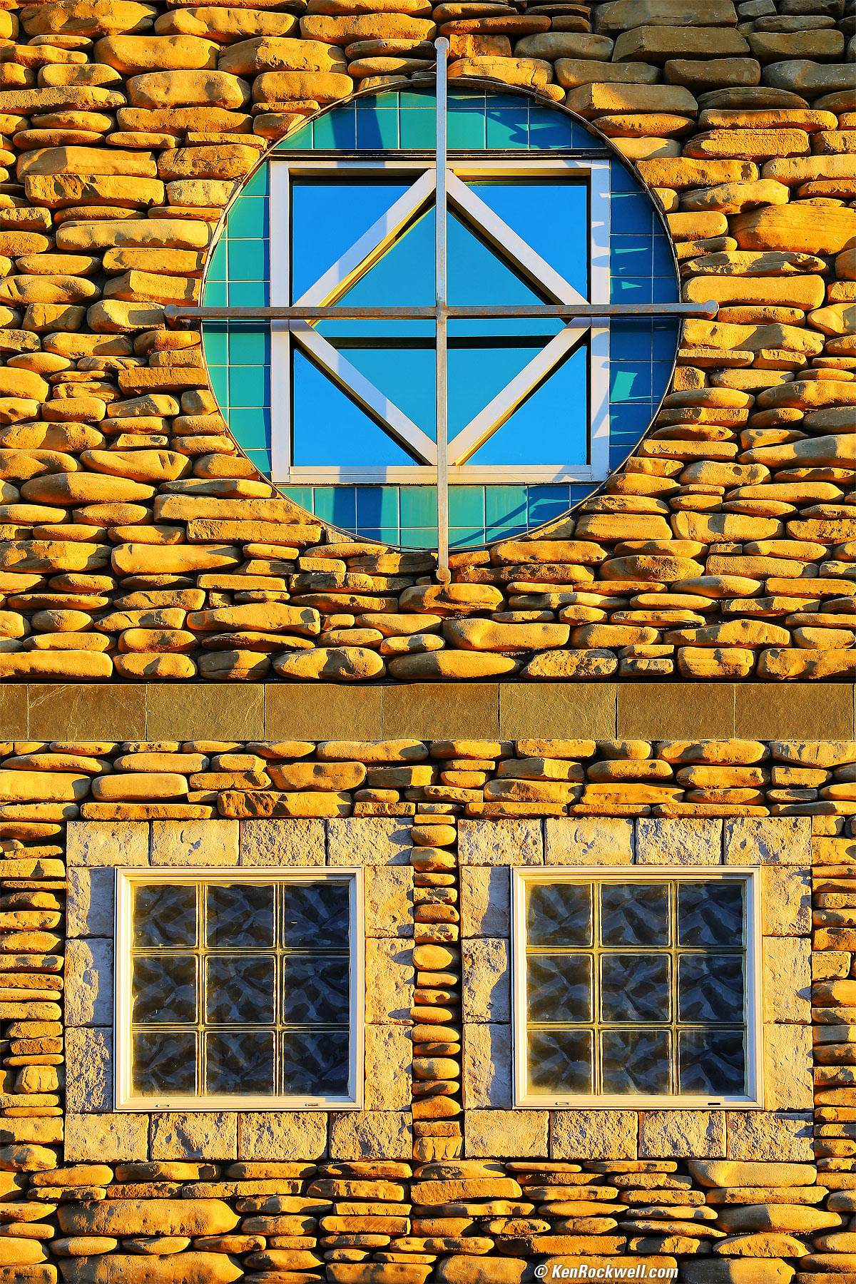 Stone wall with windows