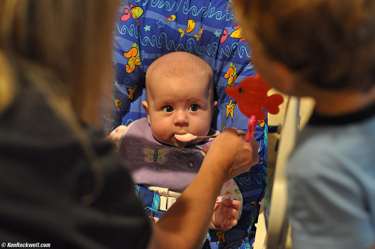Baby Katie's first food