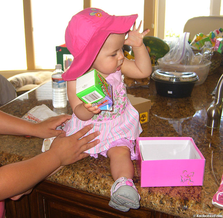 Katis in her play-pen.