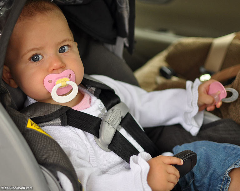 Katie in car seat