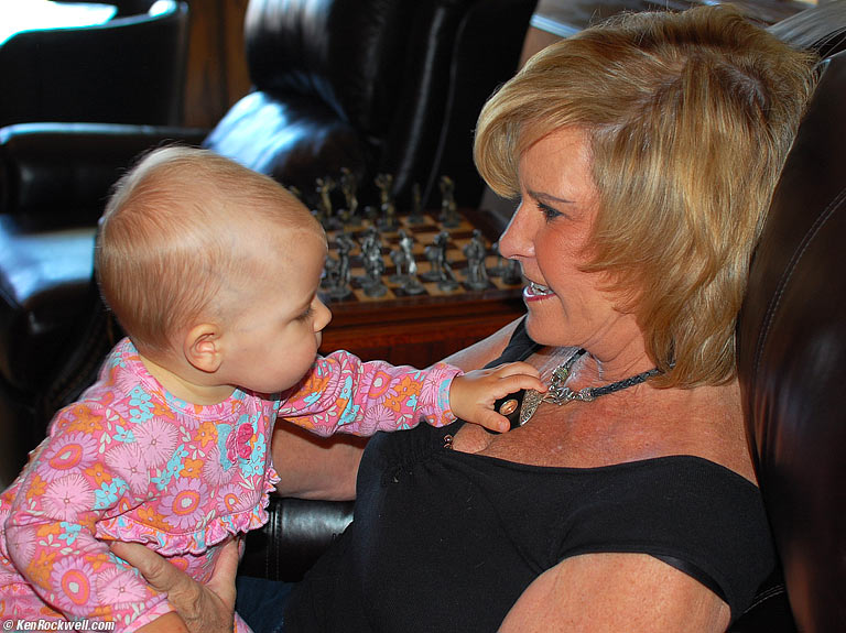 Katie grab's Noni's necklace