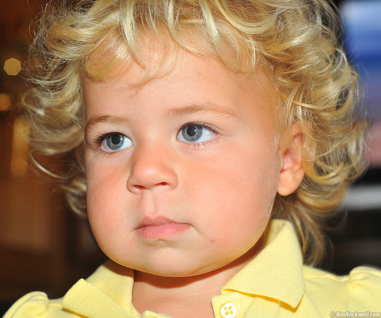 Katie makes a funny face.