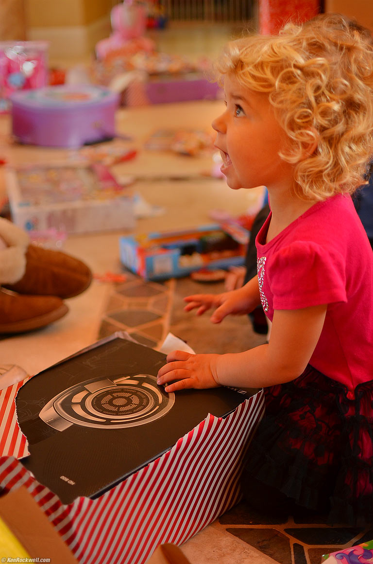 Katie opens the big box