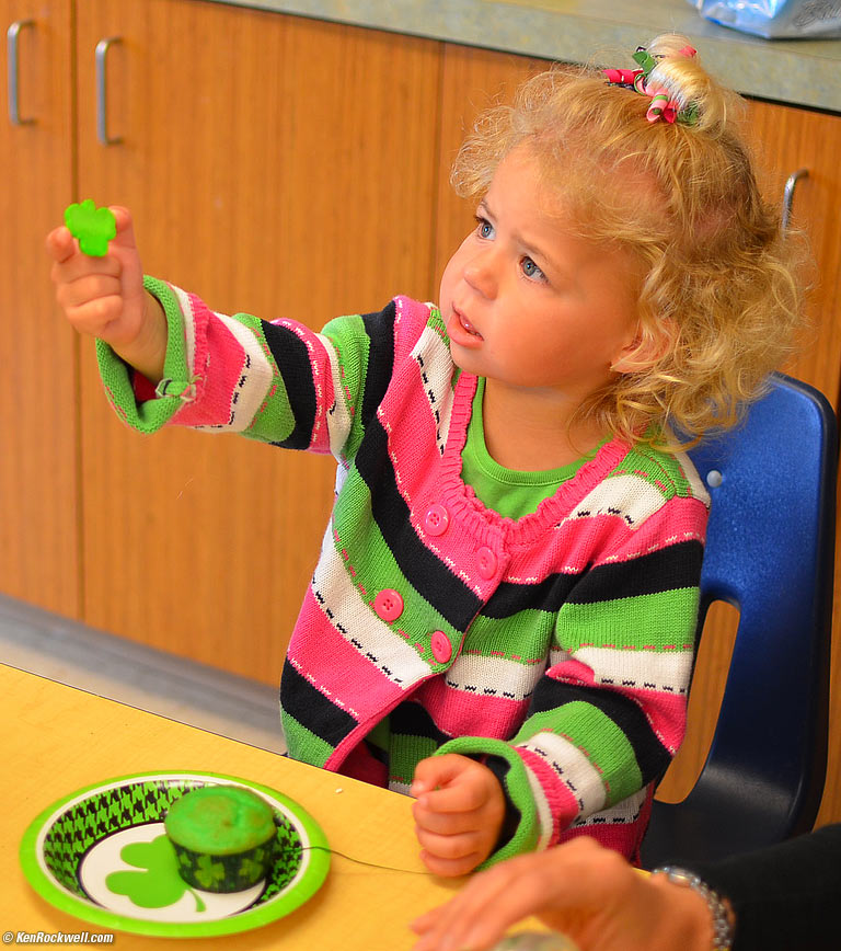 Katie and the cupcake at Ryan's party