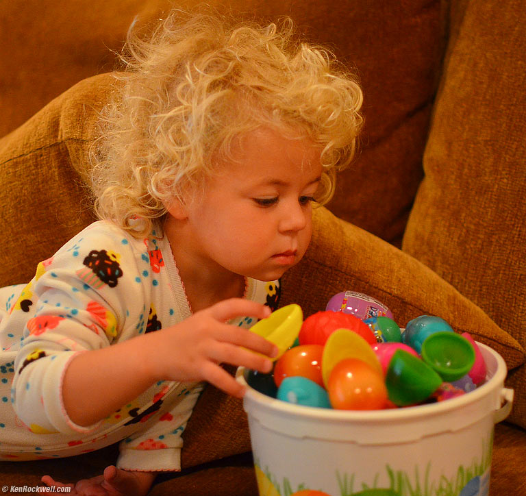 Katie checking her stash.
