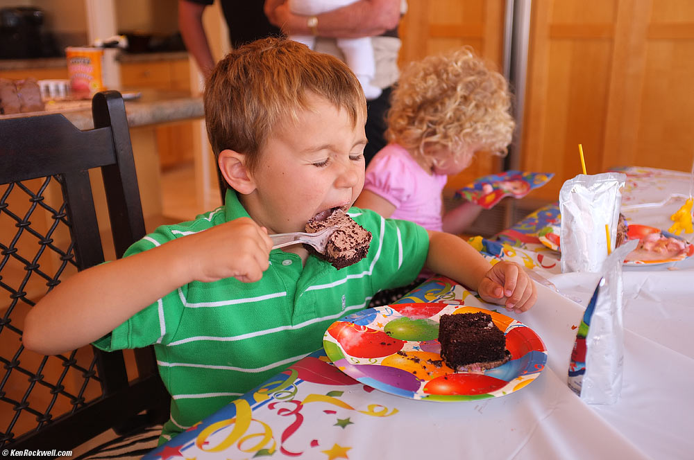 Ryan enjoying his cake