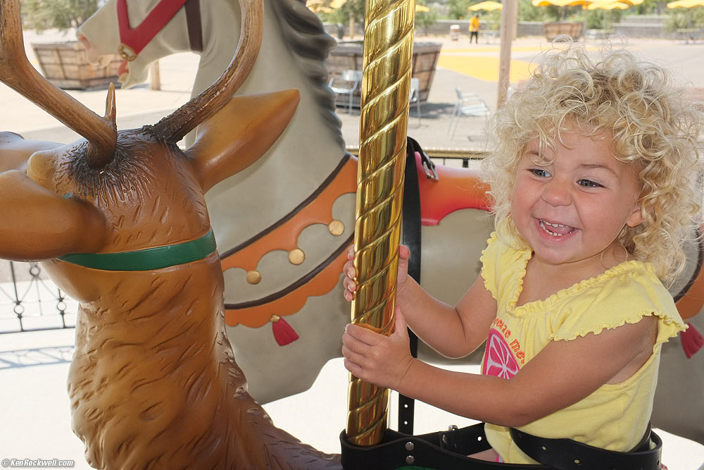 Katie rides the Reindeer.