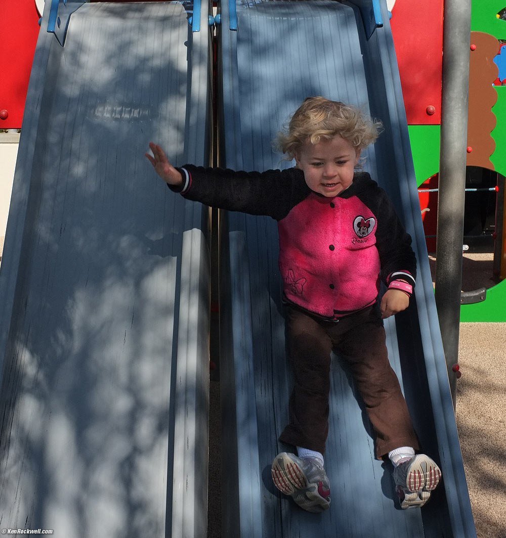 Katie on the slide.