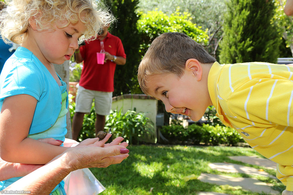 Ryan likes the snail!