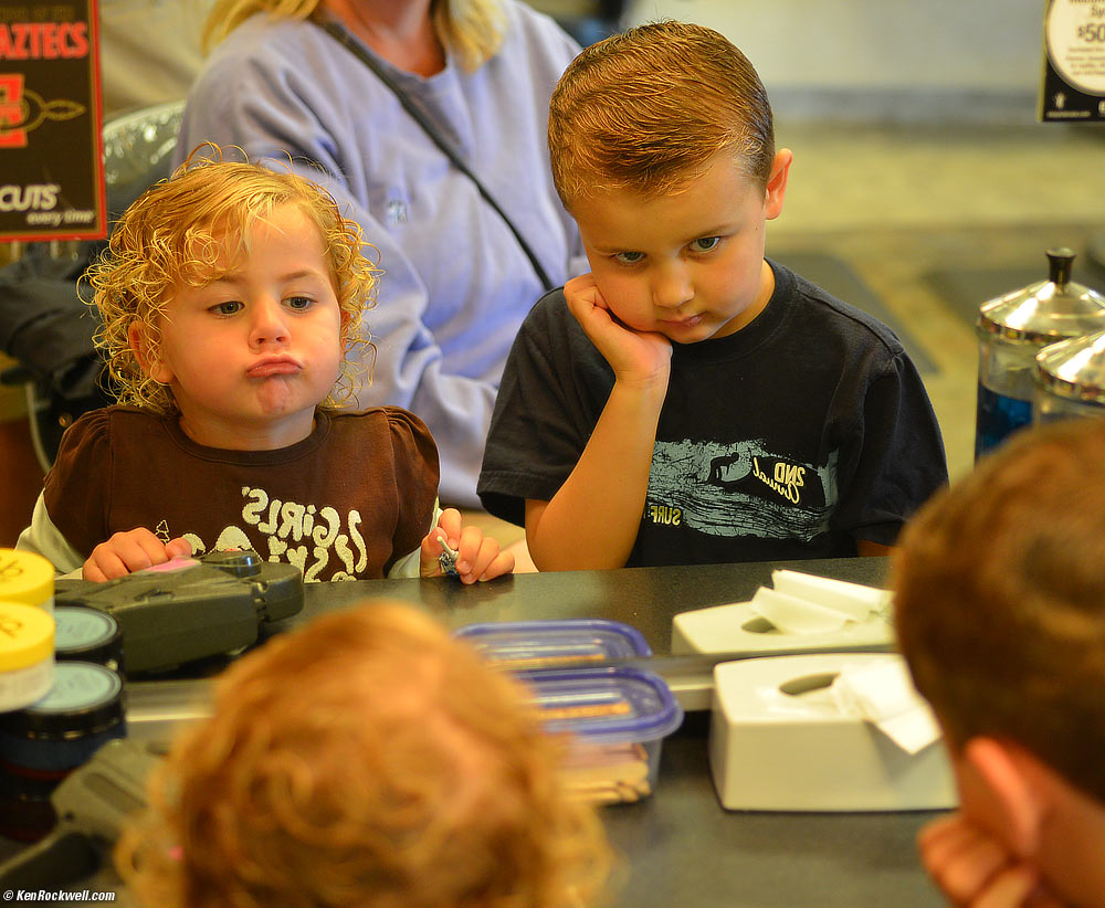 Katie and Ryan check the results.