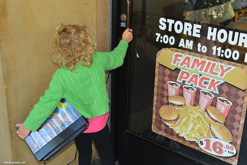 Katie takes it into the restaraunt