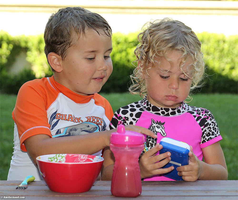 Katie and Ryan and the toy iPod