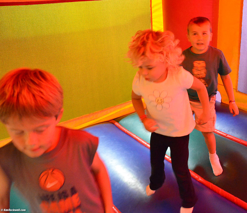 Katie and Ryan in the crazy jumpy house. 