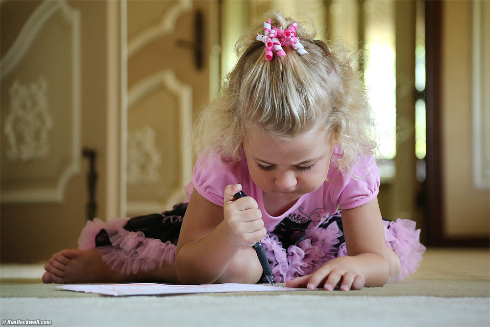 Katie Drawing on the Mask
