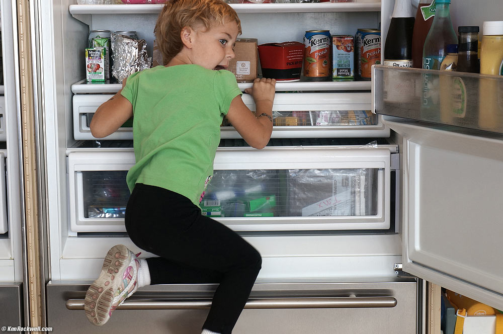 Katie breaks the rules to get the chocolate for her milk.