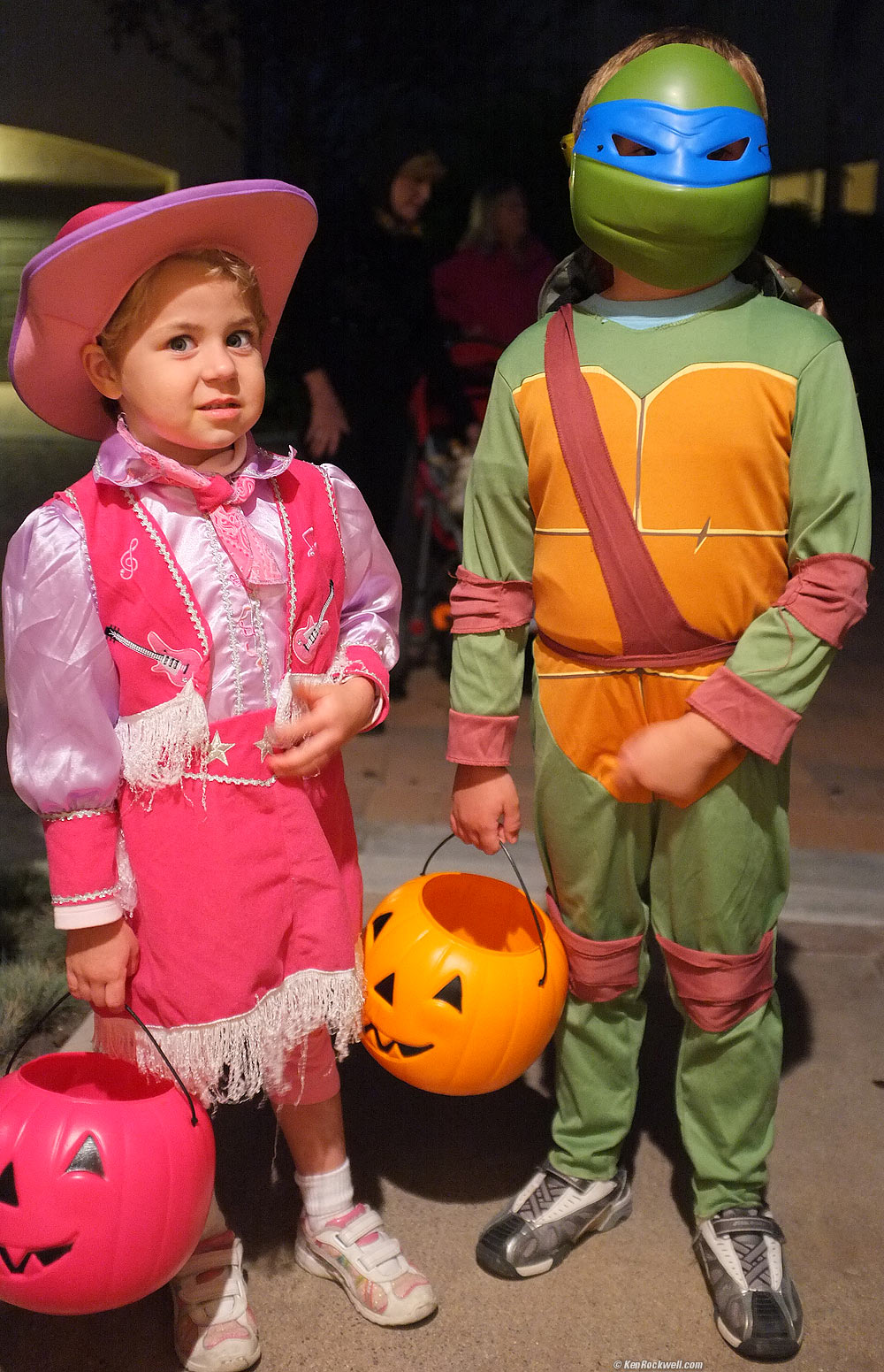 Katie and Ryan trick or treating.