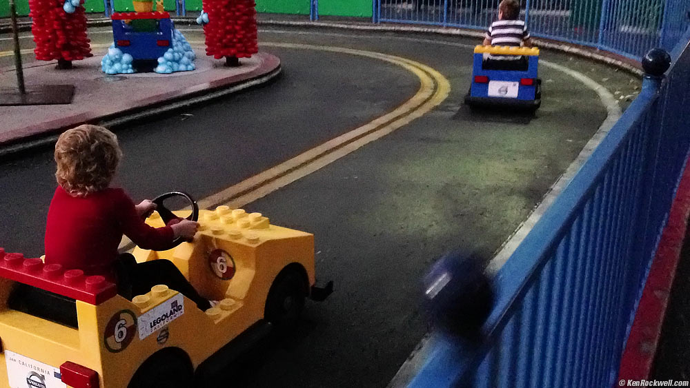 Katie chasing Ryan at the Volvo Driving School.