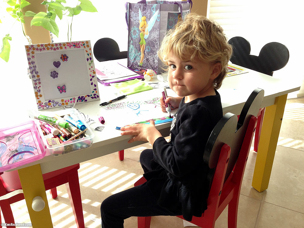 Katie making Dada his birthday present.