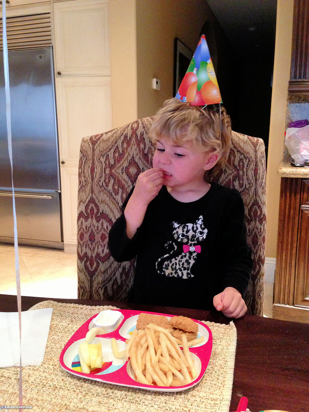 Katie at Dada's birthday dinner.
