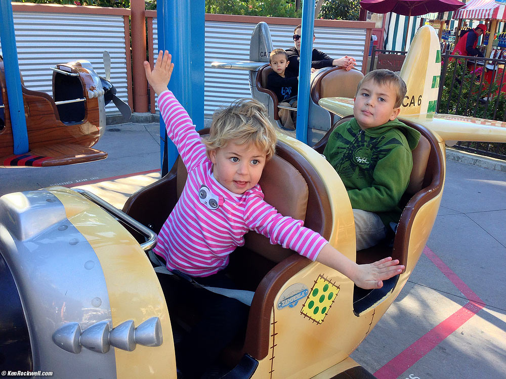 Katie flying the airplane