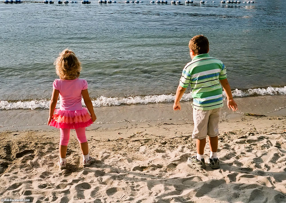 Katie and Ryan on the beach at Lake Arrowhead