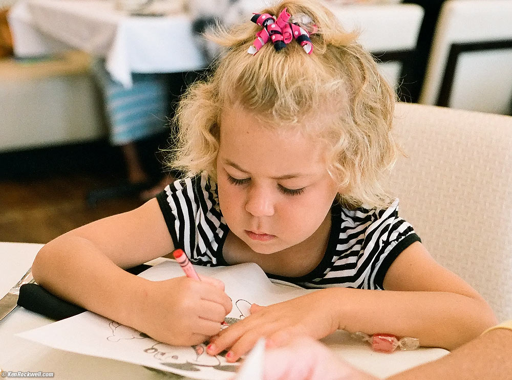 Katie colors at Lake Arrowhead, 9:04AM.