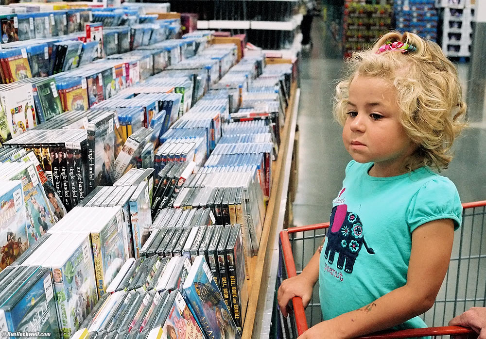 Katie checks out the kid DVDs