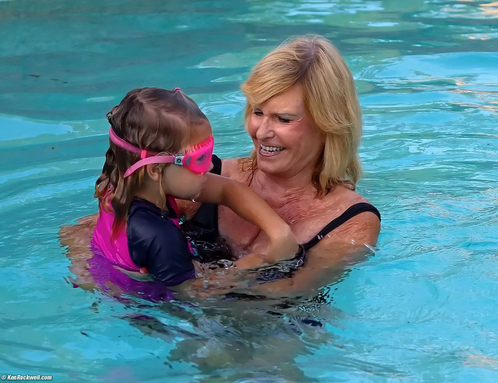 Noni swimming with Katie.