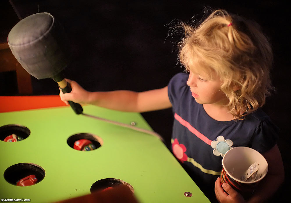 Katie plays whack-a-mole