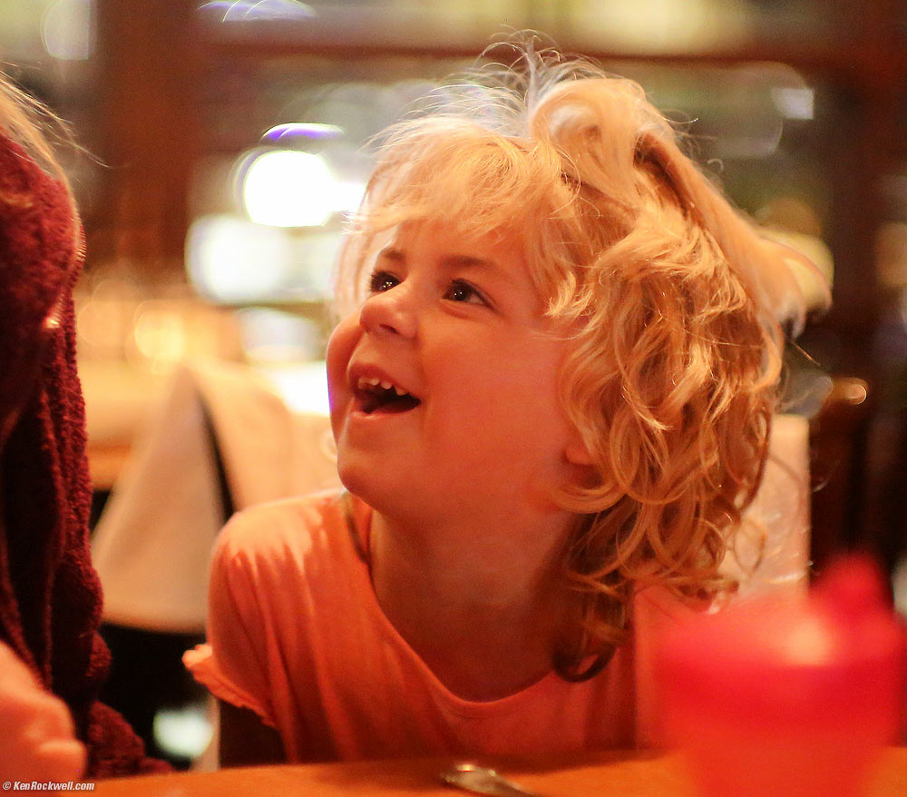 Katie laughing at Mangia Bene