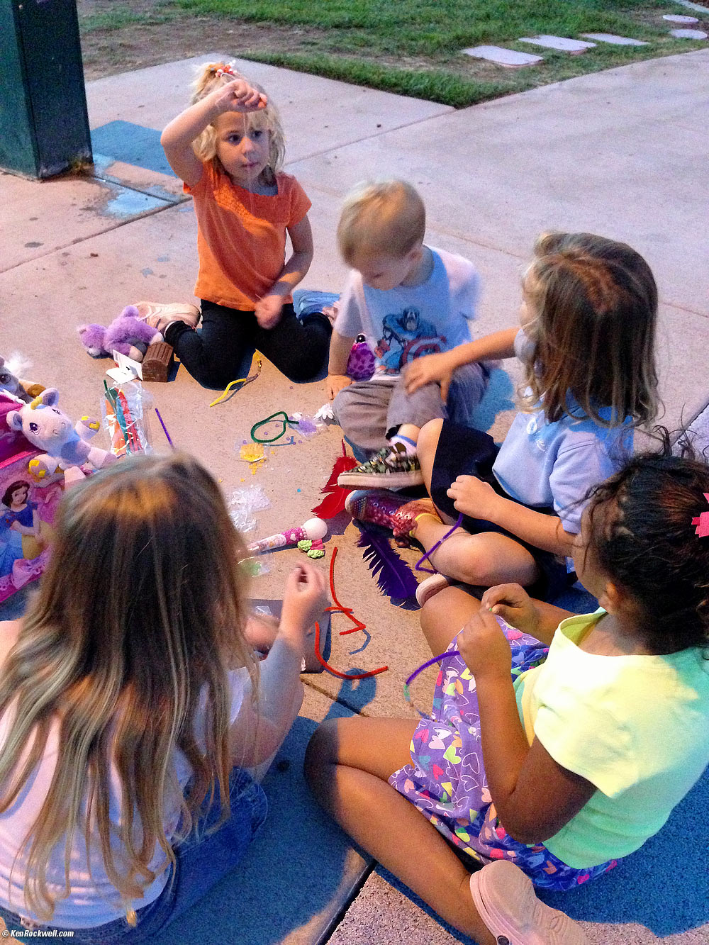 Katie leads an art party.