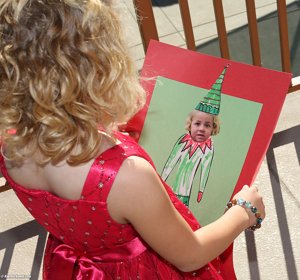 Katie and her elf art.