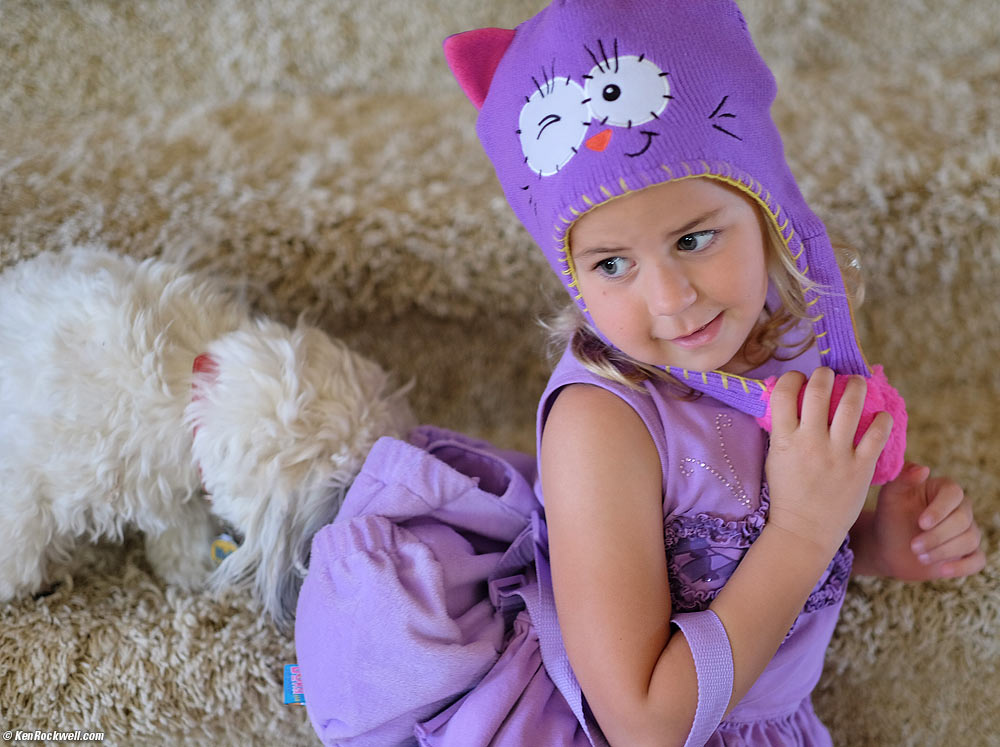 Katie and the macaroni and cheese Ryan heated for her