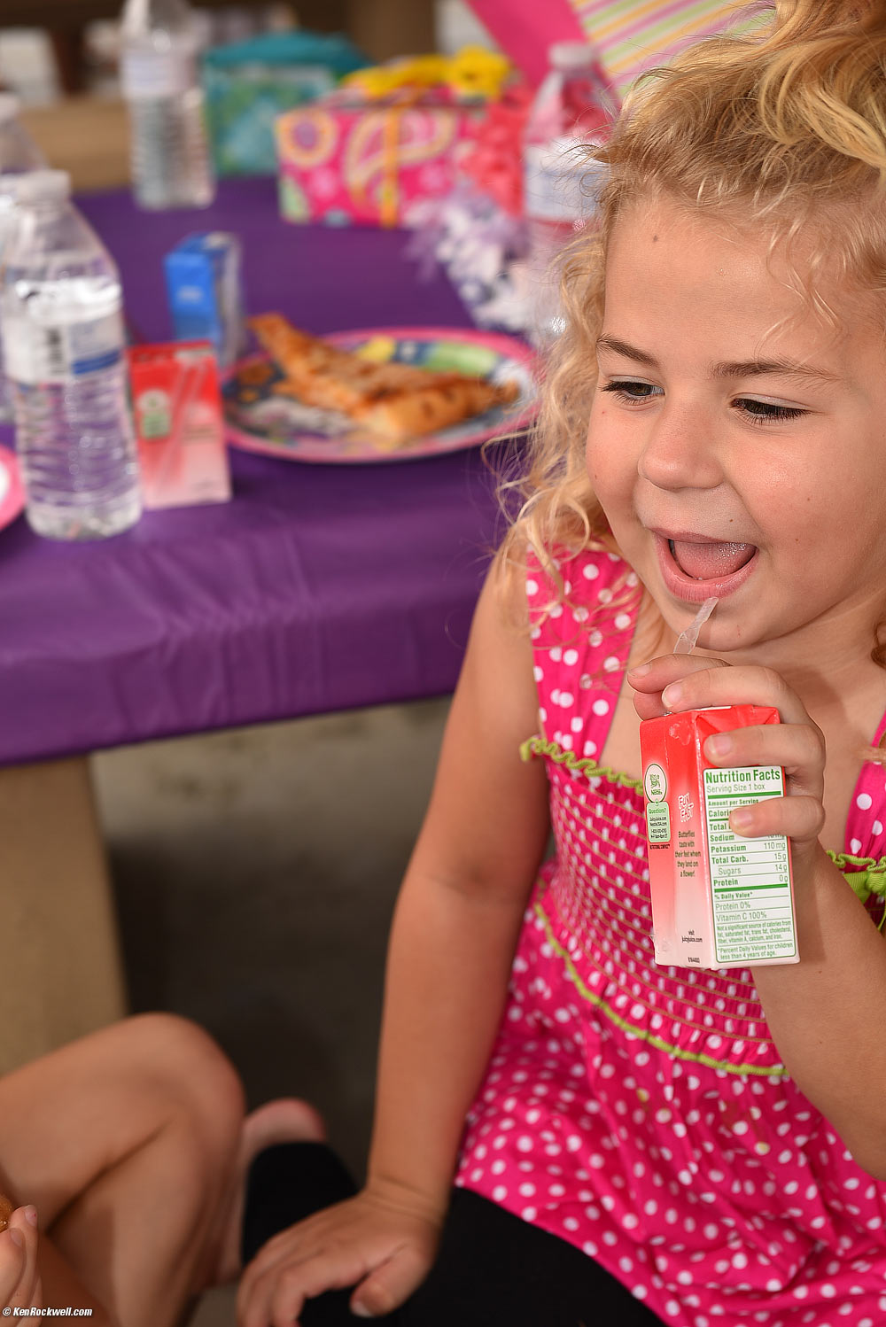 Katie and a juice box