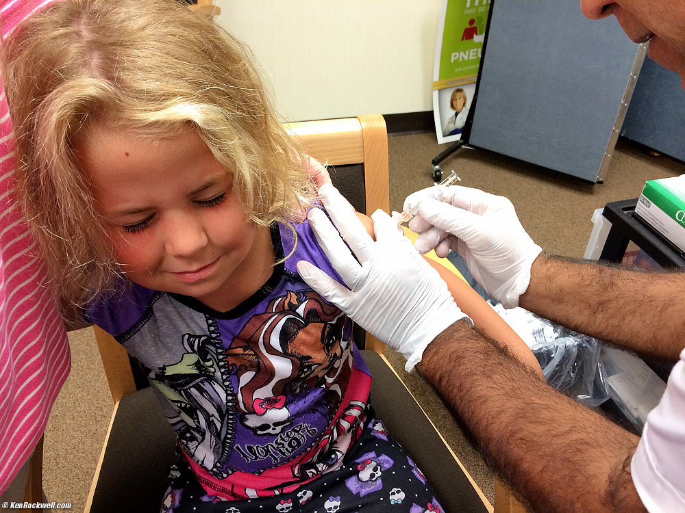 Katie gets her flu shot