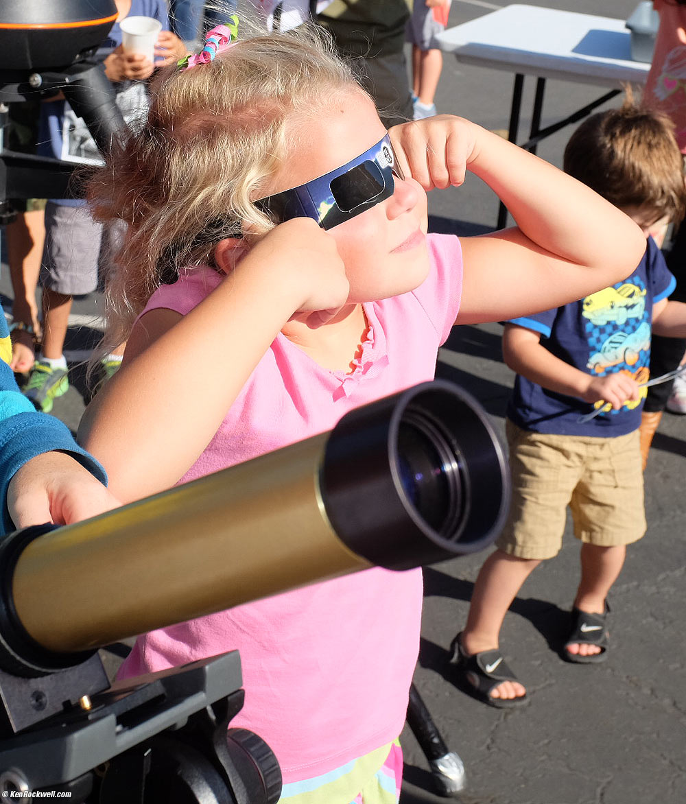 Katie views the eclipse with Eclipse Shades
