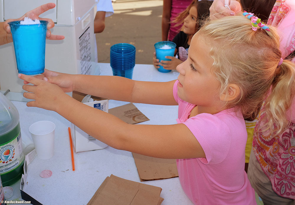 Katie gets an Hawaiian ice