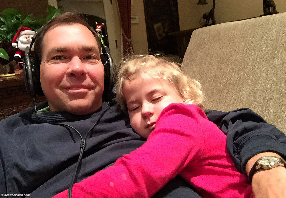 Katie sleeping on Dada