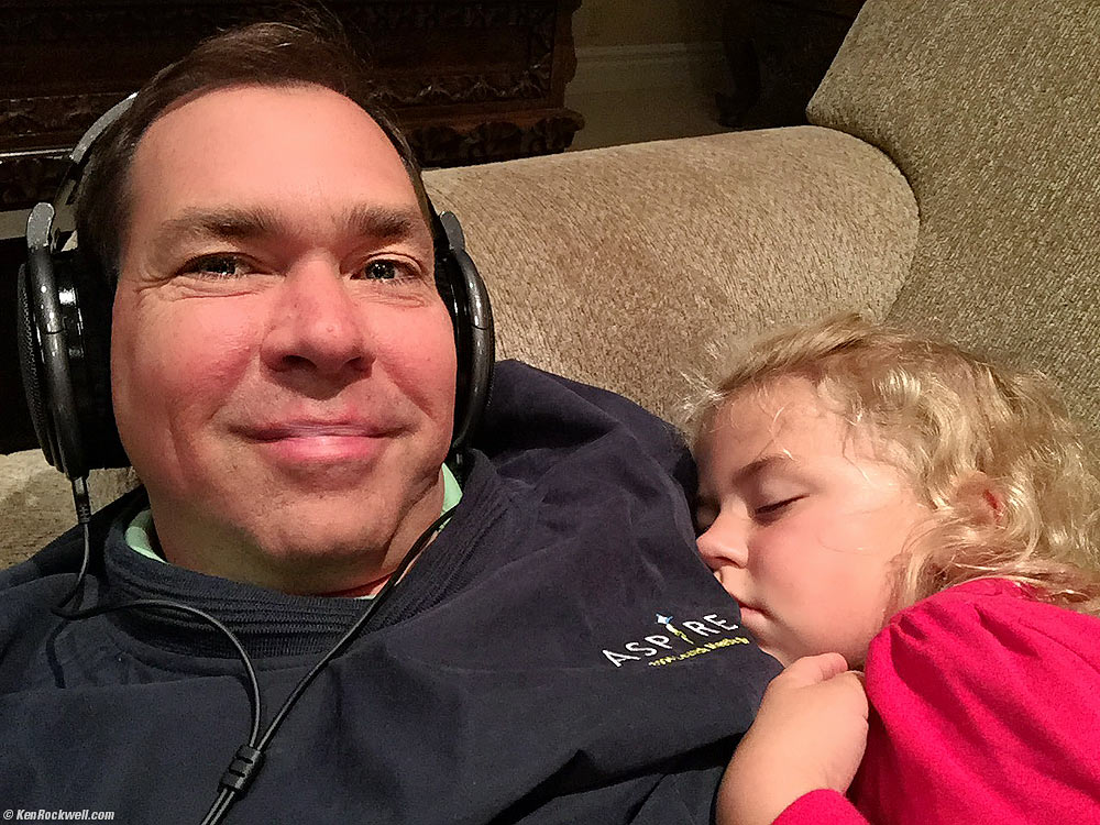 Katie sleeping on Dada