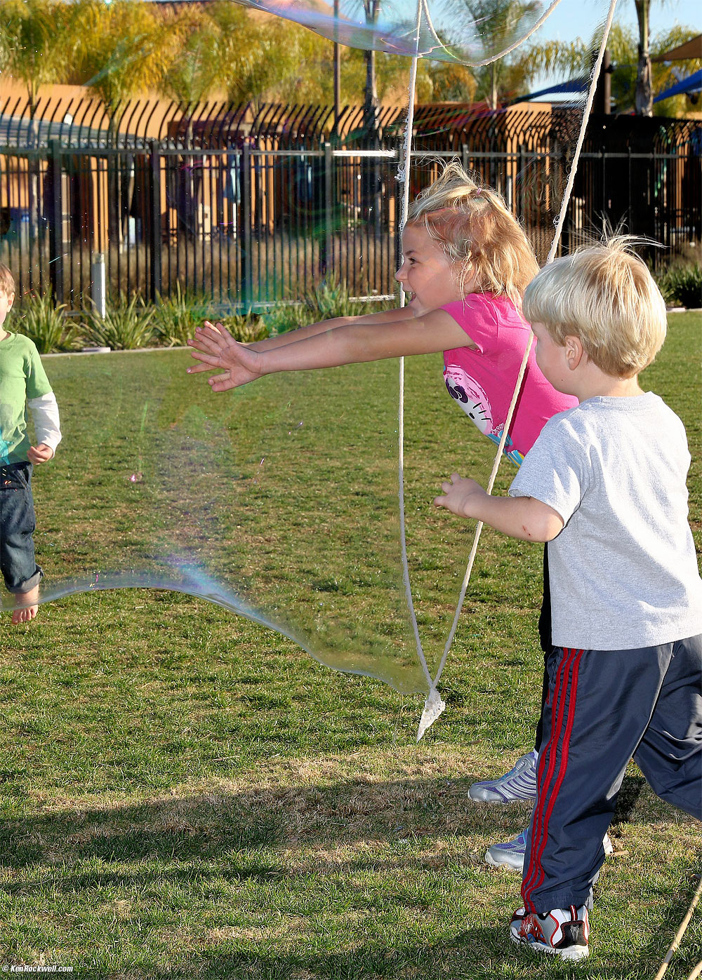 Katie and a big bubble