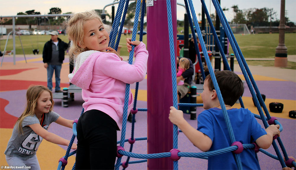 Katie on the spinny thing
